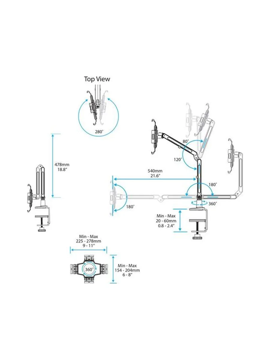 Tablet Stand Desk Mount - White 5