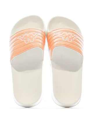 Claquettes Blanche/Orange Femme Kappa Noles 361I15W 3