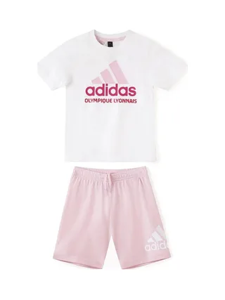 Ensemble Blanc/Rose Fille Adidas IQ4089 1