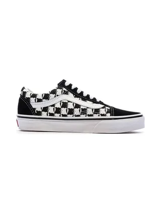 Baskets Blanches/Noires Homme Vans Old Skool Checker 2