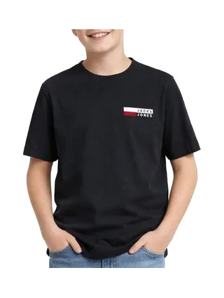 T-Shirt Noir Garçon Jack & Jones Corp 1