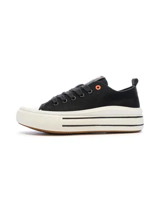 Baskets Basses Noires Femme Refresh Lona 1