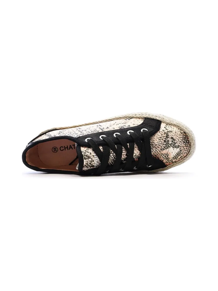 Baskets Noir/Rose Femme Chattawak Paco 5