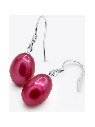 Boucles d'Oreilles Véritables Perles d'Eau Douce Poires 8-9 mm — Argent 925 Millièmes Rhodié 1