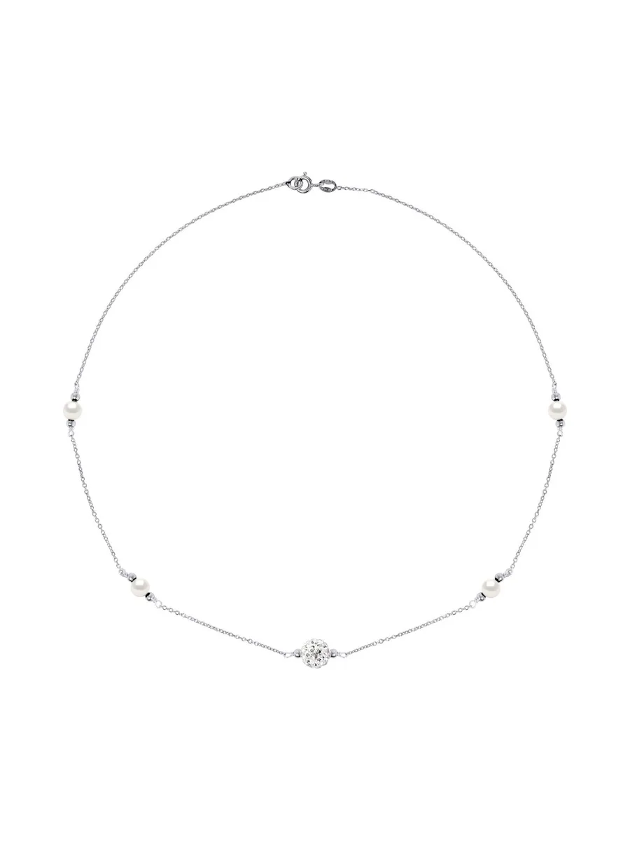 Collier Véritables Perles de Culture d'Eau Douce Rondes 5-6 mm — Argent 925 Millièmes — 42 cm 1