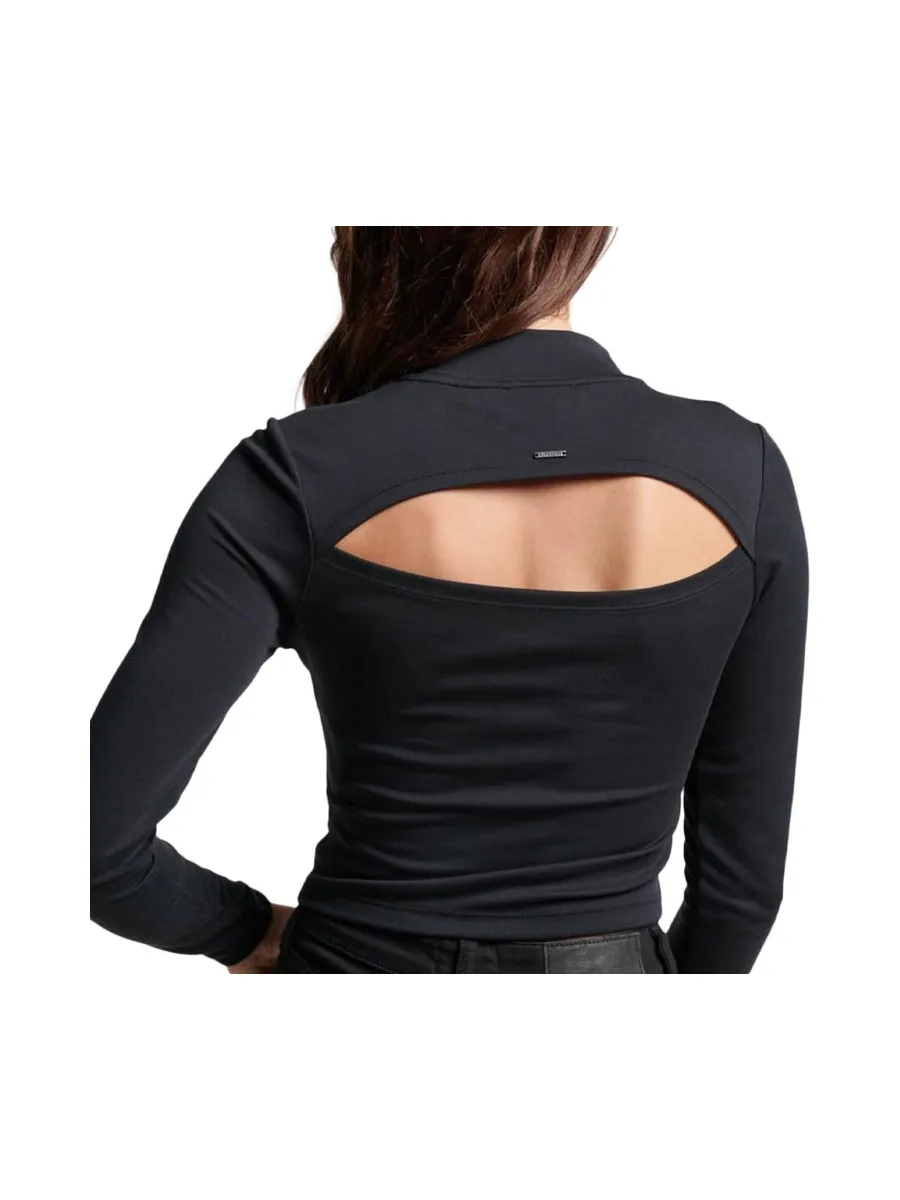 T-Shirt Manches Longues Noires Femme Superdry Open Back 3