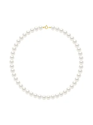 Collier Véritables Perles d'Eau Douce Semi-Rondes 8-9 mm — Or Jaune 375 Millièmes — 42 cm 1