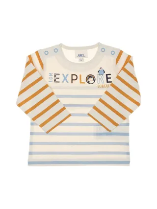 T-shirt Bleu à Rayures Enfant EOM Elorisa 1