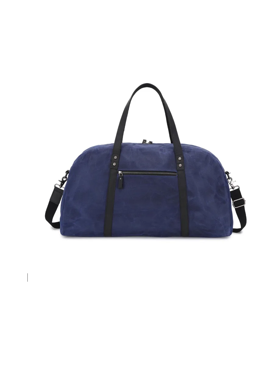 BOB - Sac de voyage en cuir véritable et toile enduite - Bleu 4