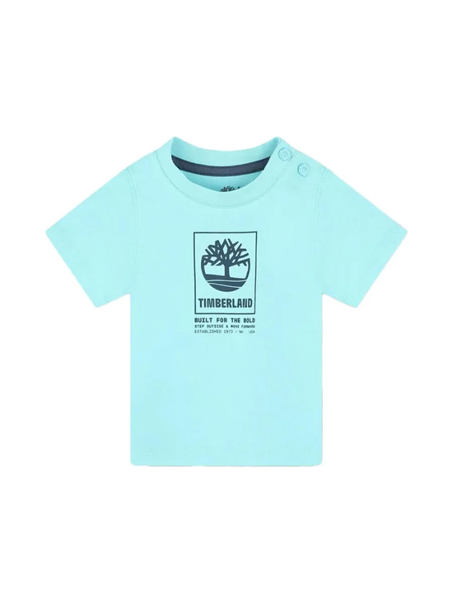 T-shirt Turquoise Bébé Timberland T60100 1