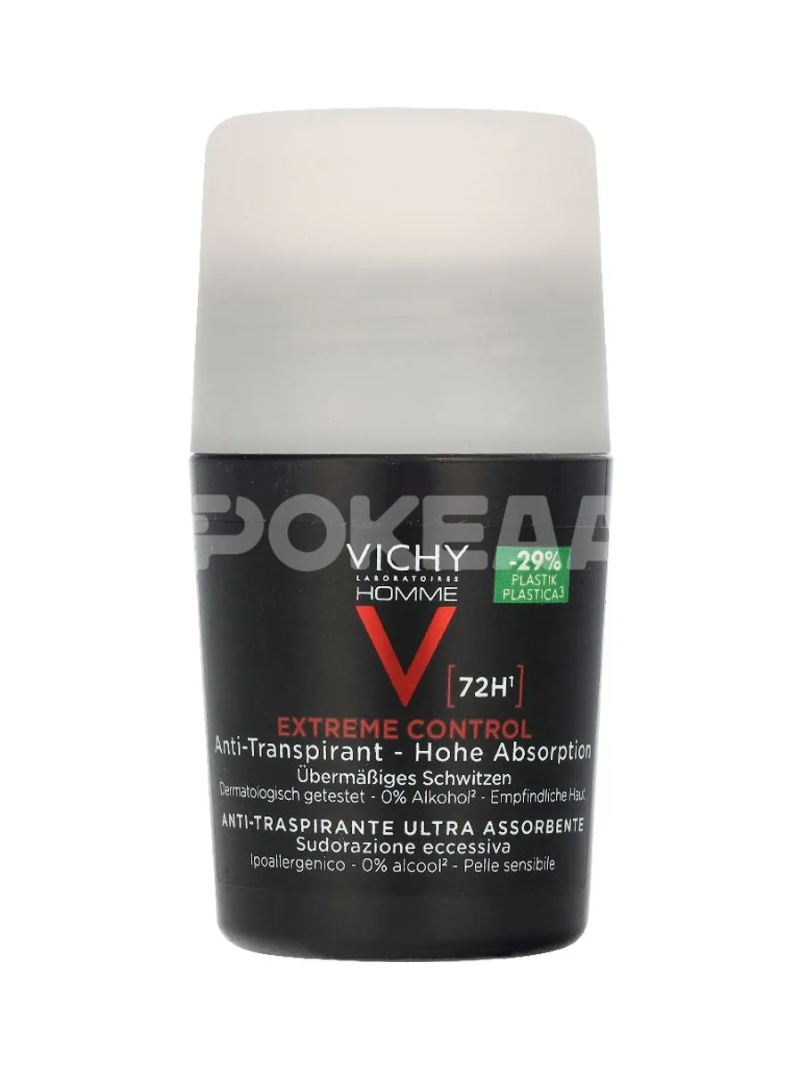 Vichy Homme Roll On Deodorant Sensitive Skin 72H 50ml - Sensitive skin 1