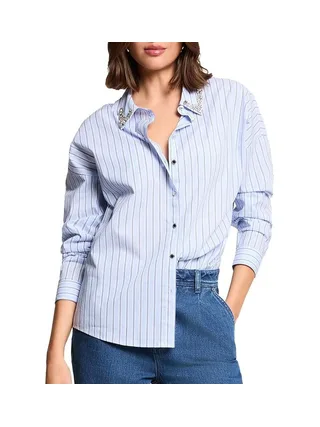 Chemise Oversize Bleu Femme Morgan Popeline 2