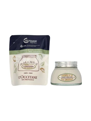 L'Occitane Almond Milk Concentrate Duo Set 400ml - Milk Concentrate 200 ml/ Milk Concentrate Refill 200 ml 2