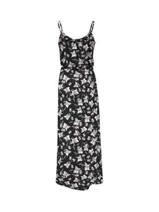 Robe Longue Noire/Rose à fleurs Femme Only Nova 2