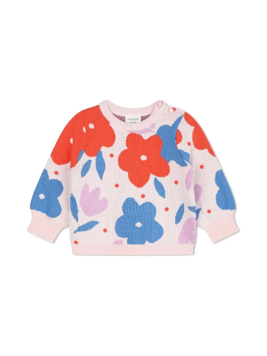 Pull Rose à Fleurs Fille Carrément Beau Y30215 2
