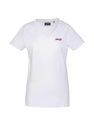 T-Shirt Blanc Femme Schott TSBRODEDW 1