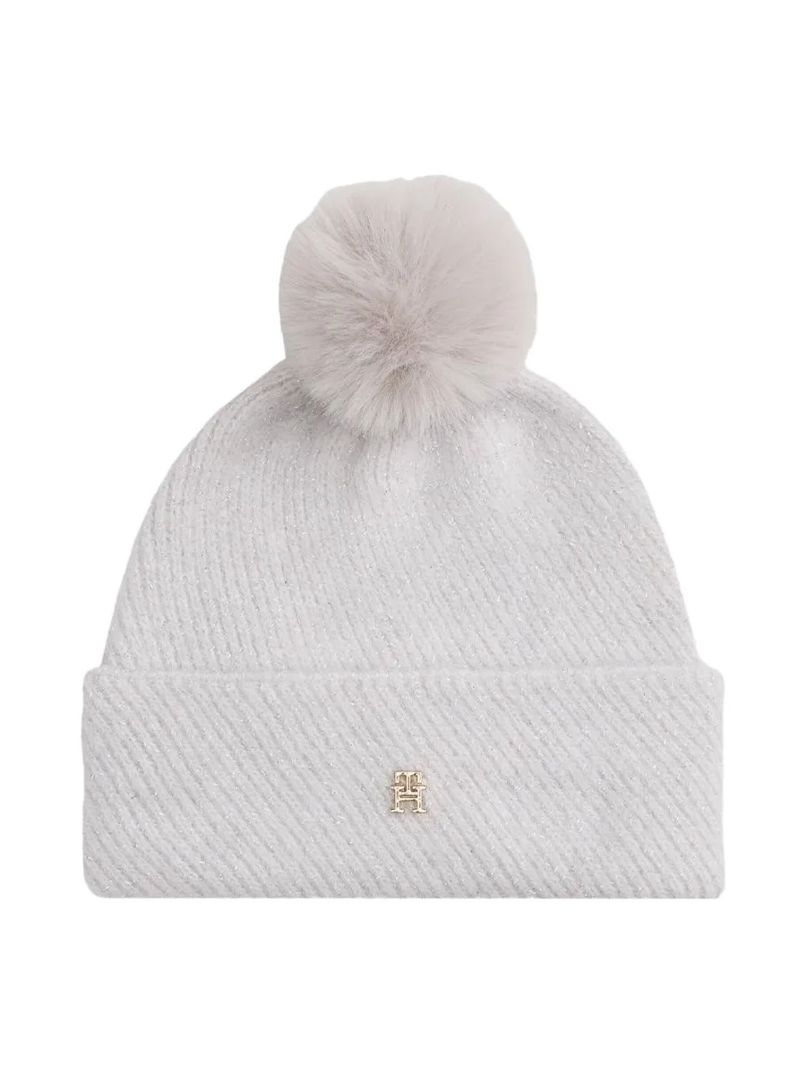 Bonnet Gris Femme Tommy Hilfiger Th Pom Pom 2