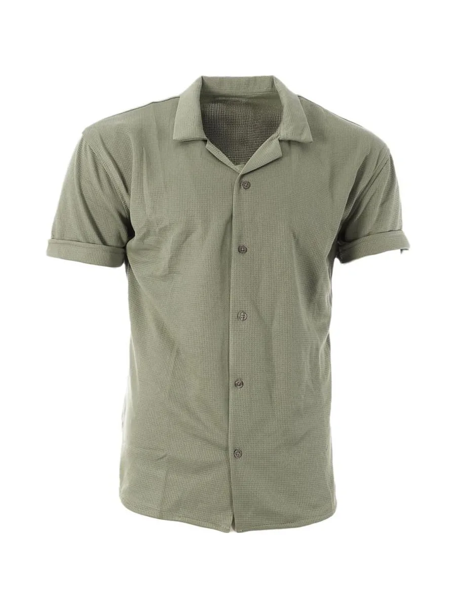 Chemise Manches Courtes Kaki Homme Paname Brothers DOV 2