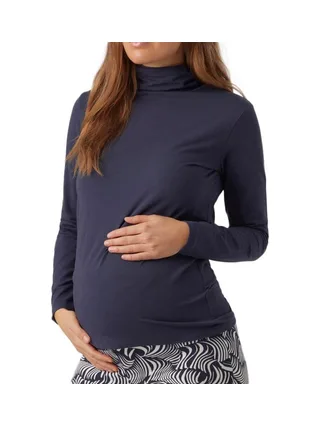 T-shirt Manches Longues Marine Femme Mamalicious Rollneck 1