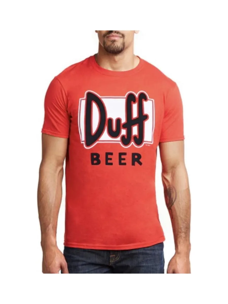 T-Shirt Rouge Homme The Simpsons Duff Beer 2