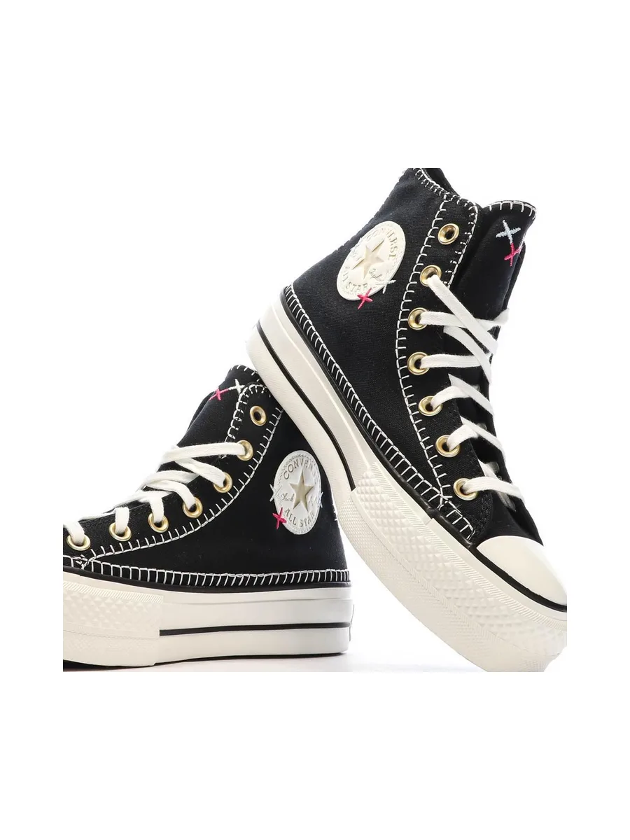 Baskets Noires Femme Converse All Star Lift Crafted 8