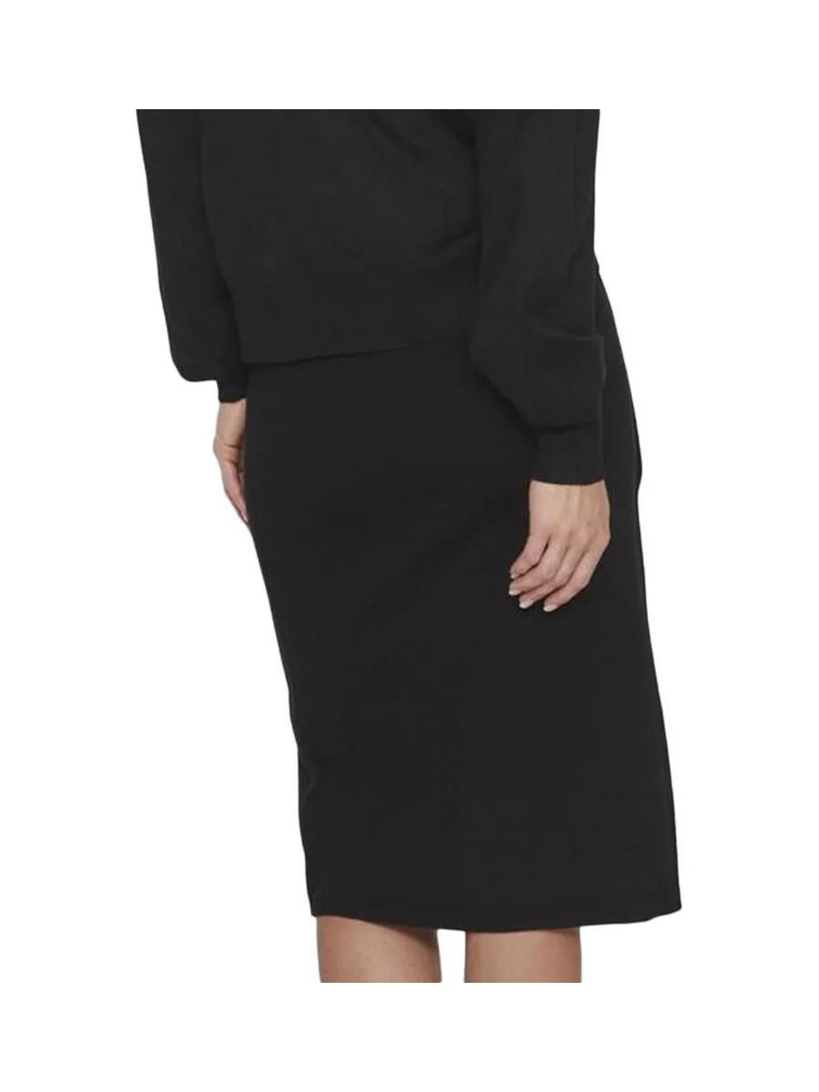 Jupe Portefeuille Noir Femme Vila Plain 3