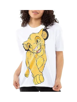 T-Shirt Blanc Femme Disney Simba Happy Shirt 1