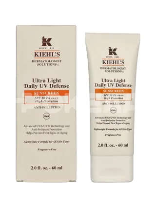 Kiehl's D.S. Ultra Light Daily UV Defense Sunscreen SPF50 60ml - Anti-Pollution For All Skin Types 1