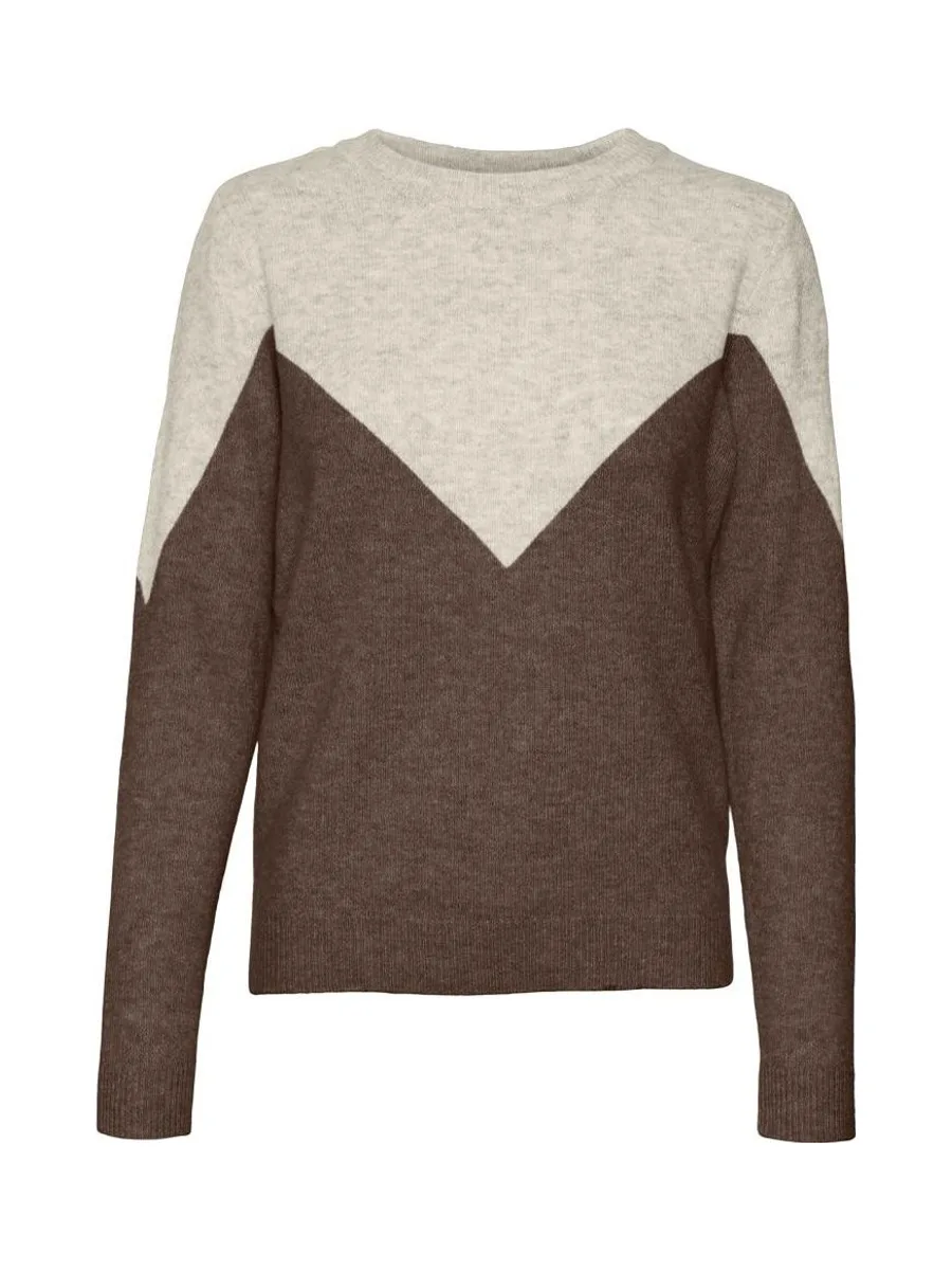 Pull Marron/Blanc Femme Vero Moda Plaza 4