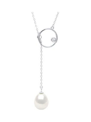 Collier Maille Forçat Véritables Perles d'Eau Douce 9 mm — Argent 925 Millièmes Rhodié — 42 cm 2