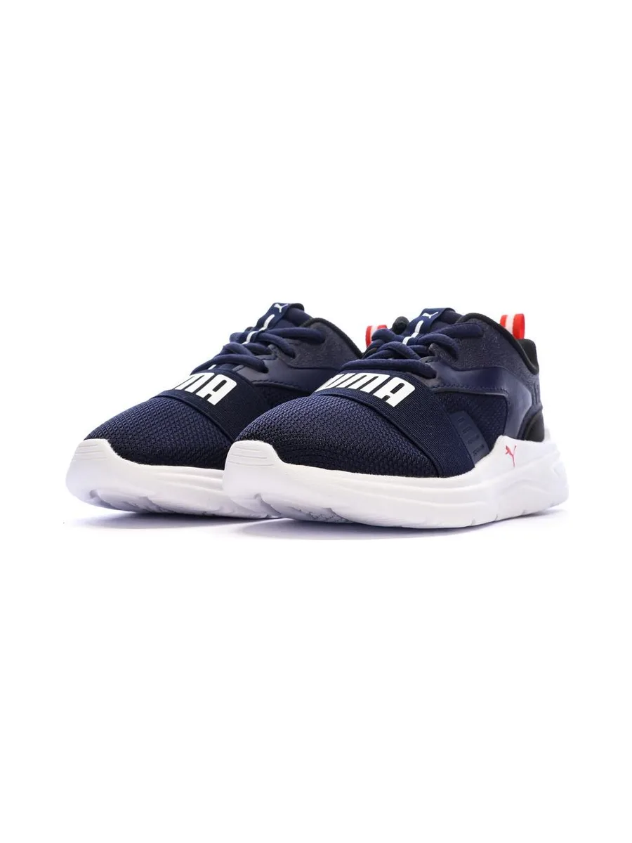 Baskets Marines/Blanches/Roses Garçon Puma Soft Wired 2 7