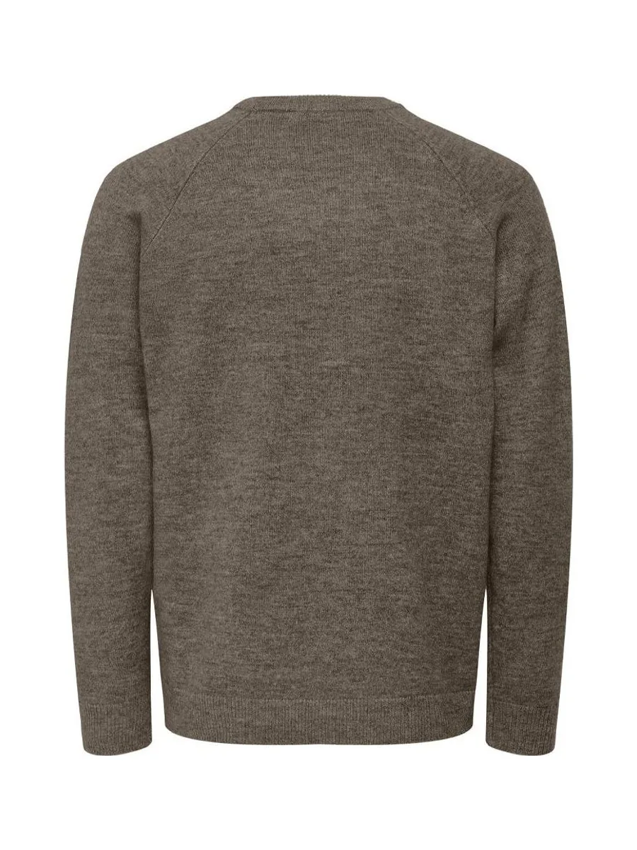 Pull Marron Chiné Homme Only & Sons Thomas 3