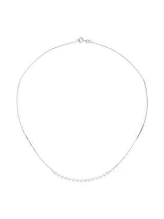 Collier Véritables Perles d'Eau Douce Rondes 3-4 mm — Or Blanc 375 Millièmes — 42 cm 1