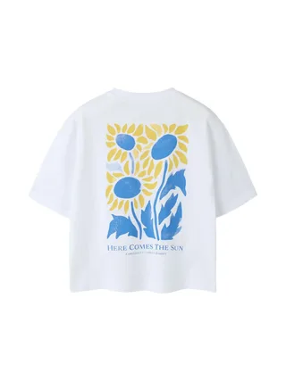 T-Shirt Blanc/Jaune Fille Name it Rlx 2
