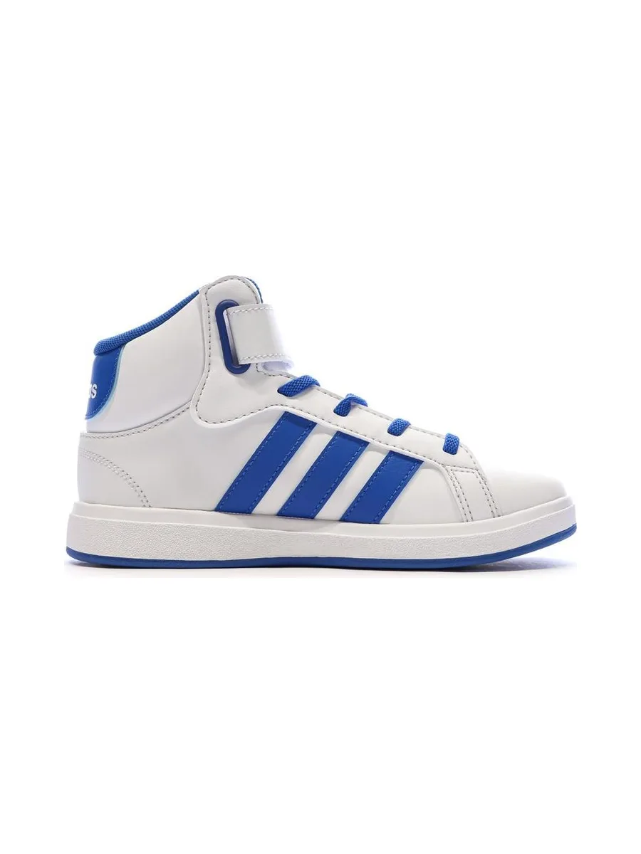 Baskets Blanche/Bleu Garçon Adidas Grand Court Mid K 2