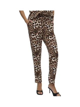 Pantalon fluide Léopard Noir/Beige Femme Vero Moda Easy Joy 1