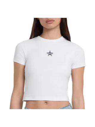 T-shirt Blanc Femme Guess Baby Emb St 1