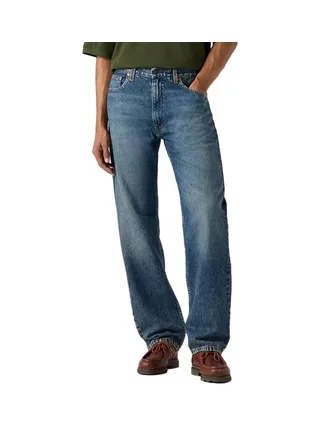 Jean 555 Bleu Foncé Délavé Homme Levi's Relaxed Straight Med Indig 1