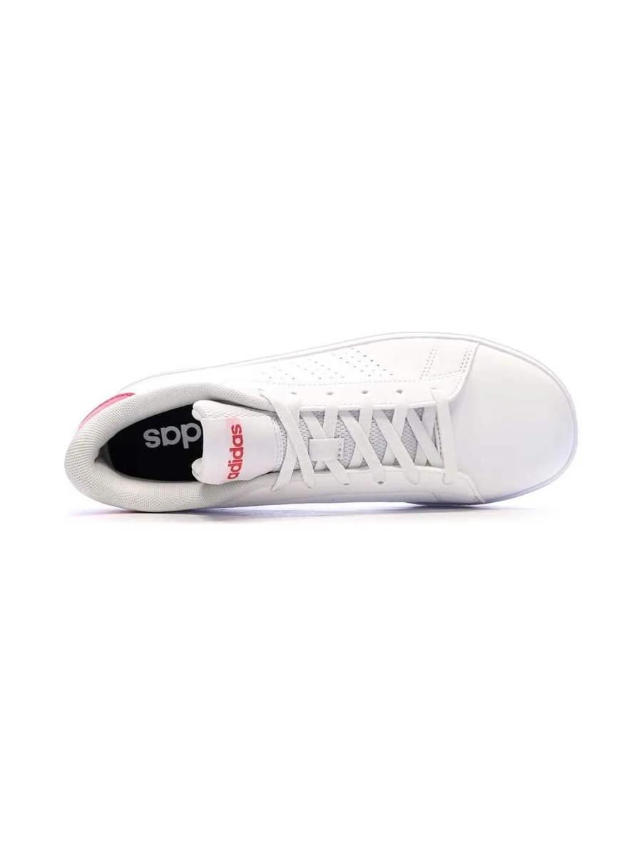 Baskets Blanc/Rose Fille Adidas Advantage 5