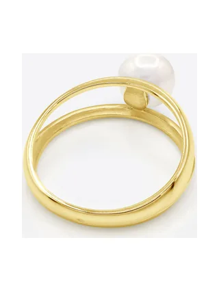 Bague Véritable Perle d'Eau Douce Ronde 8-9 mm — Or Jaune 375 Millièmes 5
