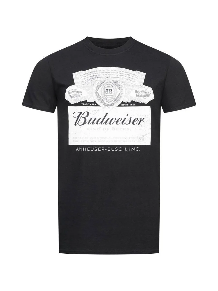 T-Shirt Noir Homme Budweiser Label 2
