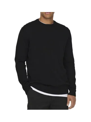 Pull Noir Homme Only & Sons 12Solid 1
