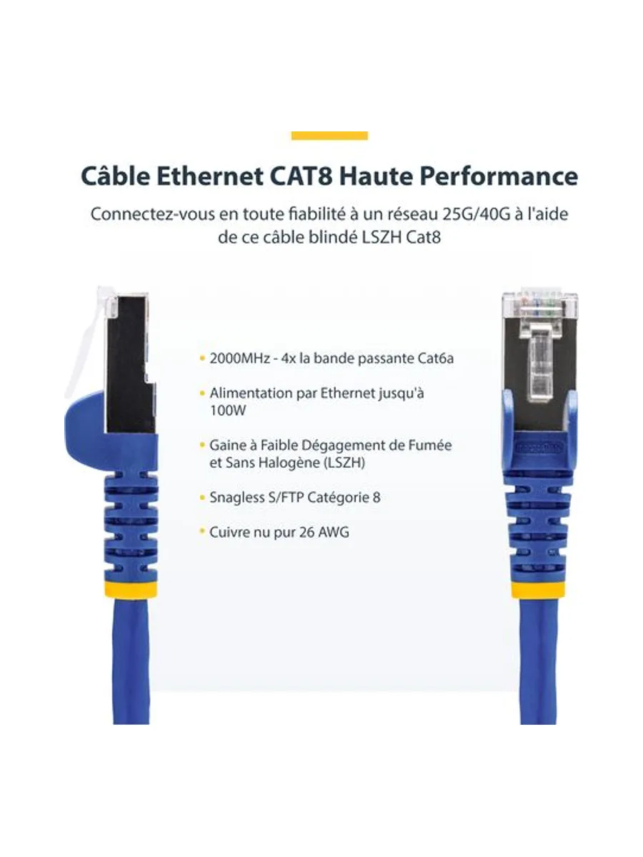 50cm Blue CAT8 Ethernet Cable - LSZH 5