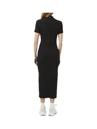 Robe Noir Femme Lacoste Longue Ribbed 2