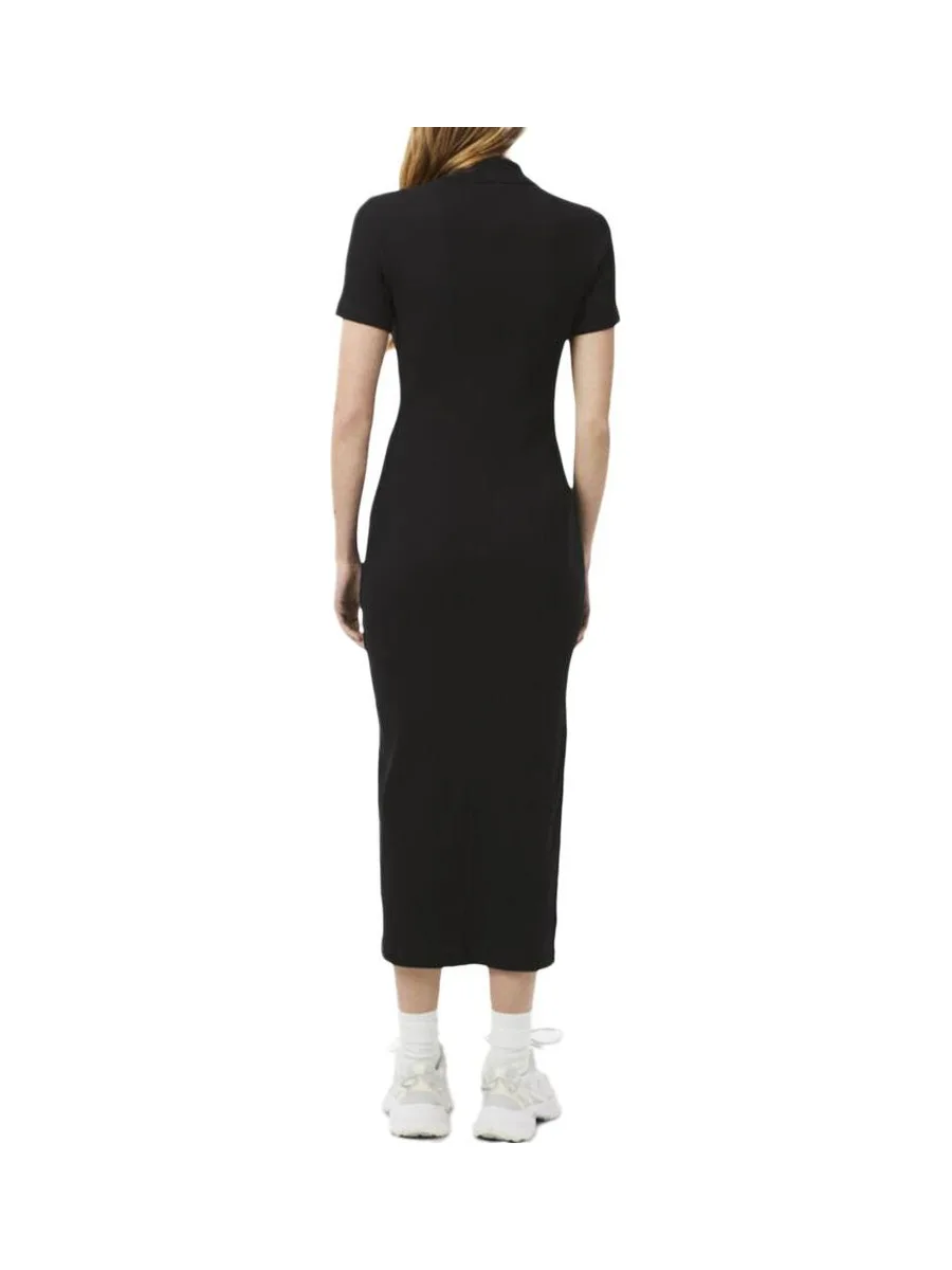 Robe Noir Femme Lacoste Longue Ribbed 3