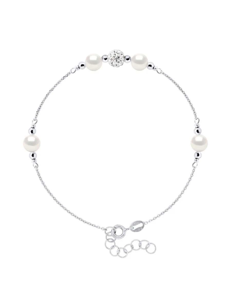 Bracelet Véritables Perles de Culture d'Eau Douce Rondes 6-7 mm — Argent 925 Millièmes — 18 cm 1