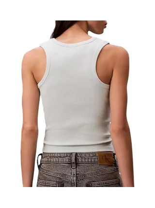 Débardeur Vert Pale Femme Calvin Klein Jeans A Woven Label 2