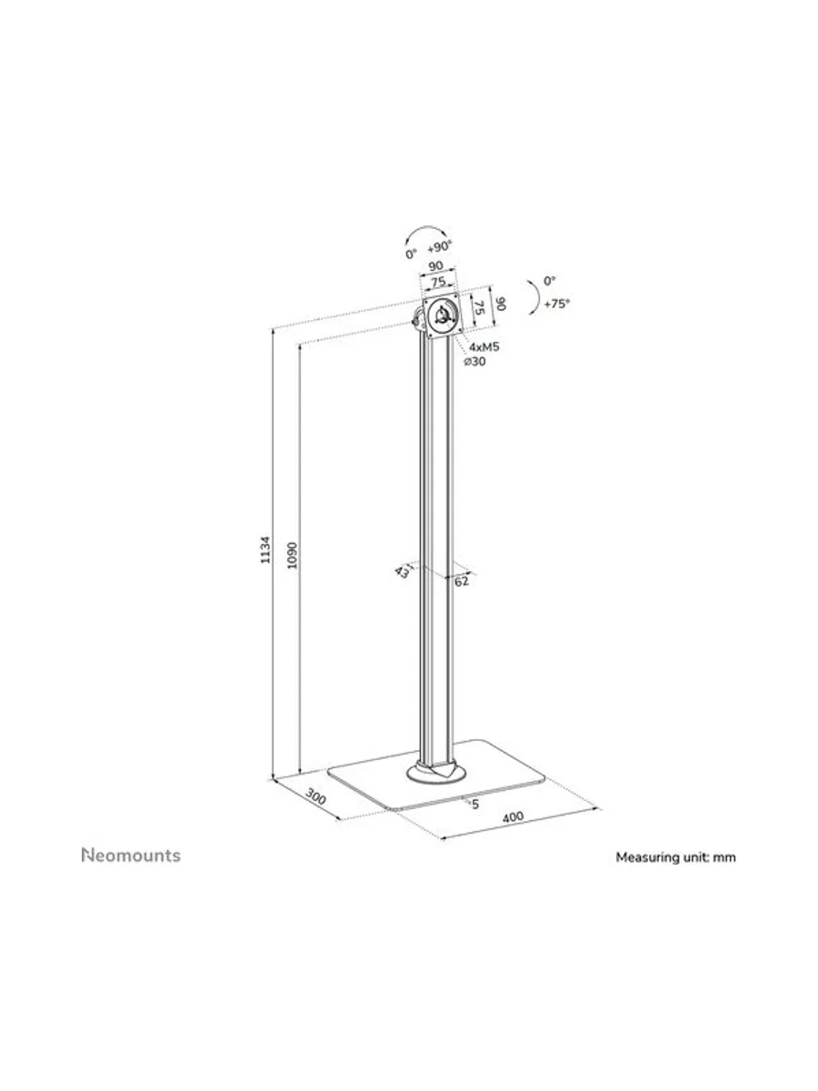 Neomounts FL15-627BL1 Tablet floor stand 13