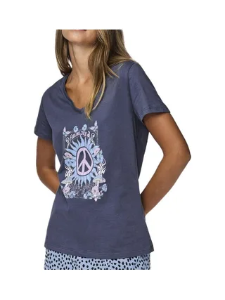 T-Shirt Marine Femme Pieces Briella 1