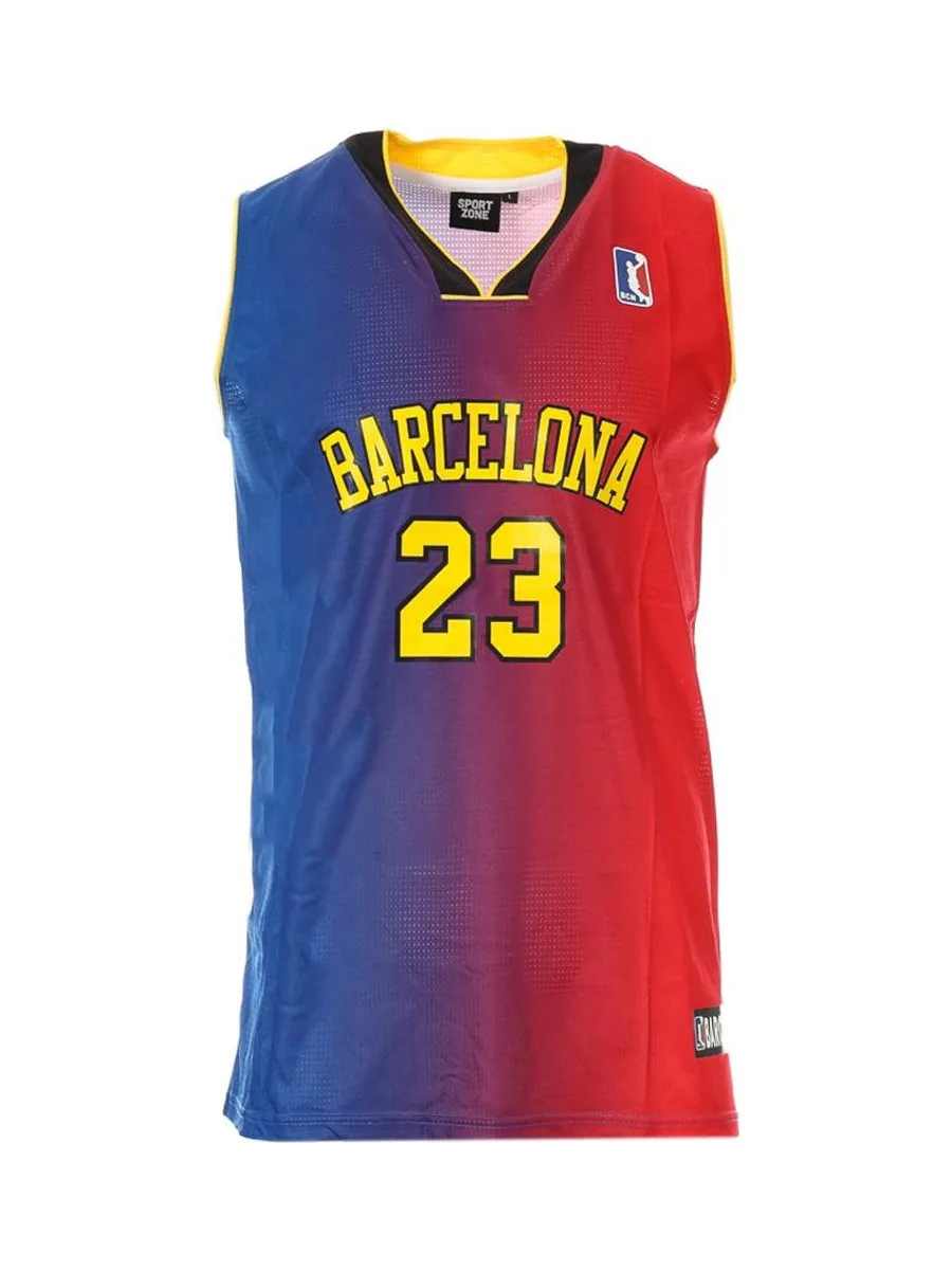 Maillot de basketball Rouge/Bleu Homme Sport Zone Barcelona 2